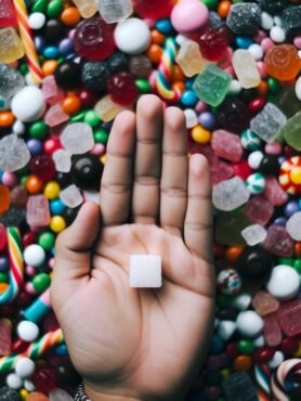 a sugar cube against a backdrop of colorful candies.png